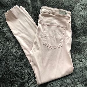 AG Farrah skinny crop in pale pink